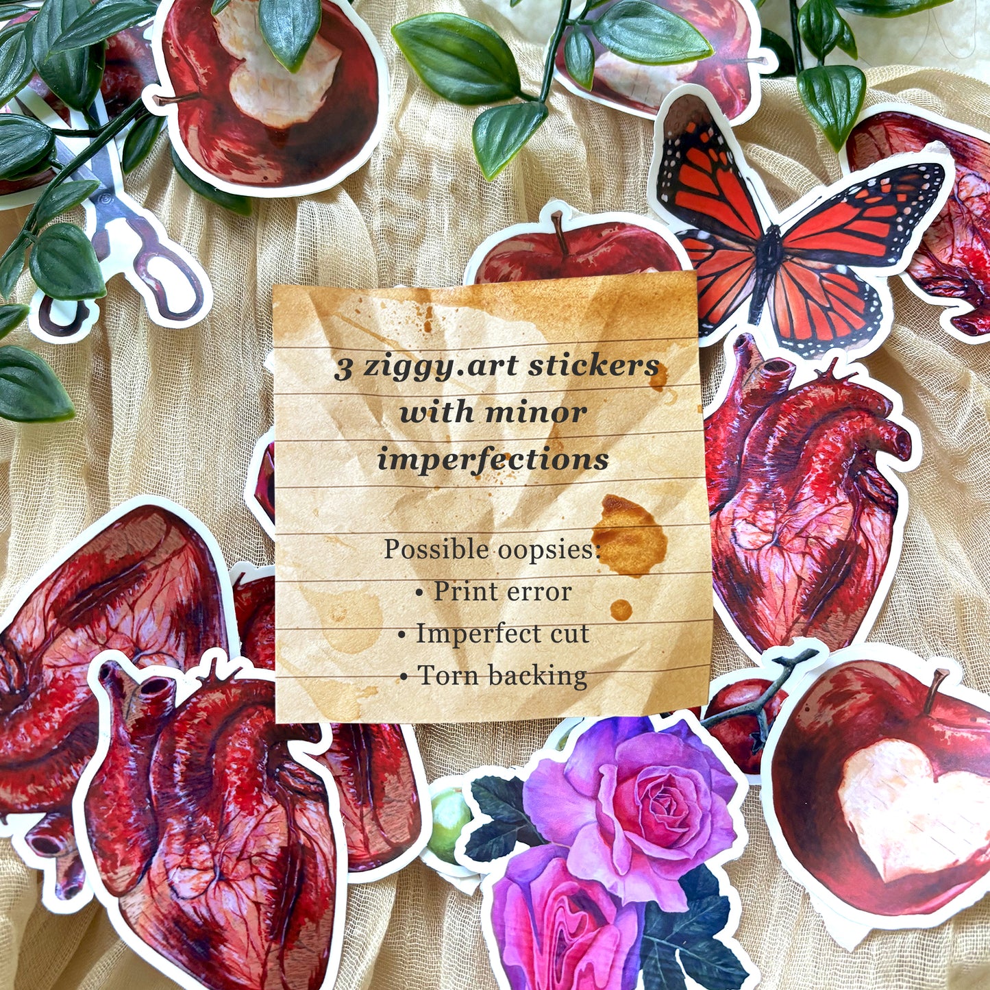 Oopsie Mystery Sticker Pack 3 imperfect Vinyl Art Stickers
